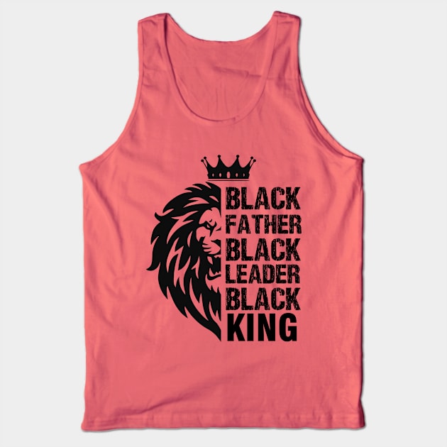 Black Father, Black Leader, Black King, Lion Tank Top by UrbanLifeApparel